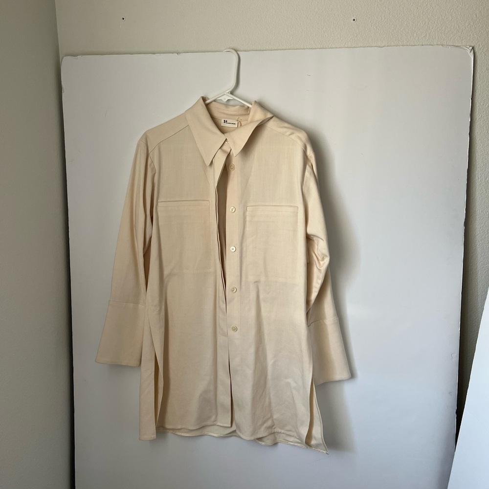 By Malene Birger Cream Button-Up Shirt